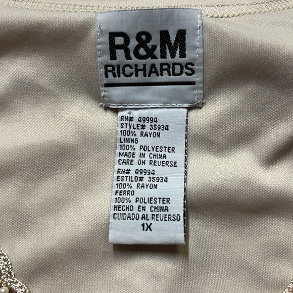 R&M Beige Crochet Sequins Blouse - Picture 5 of 6